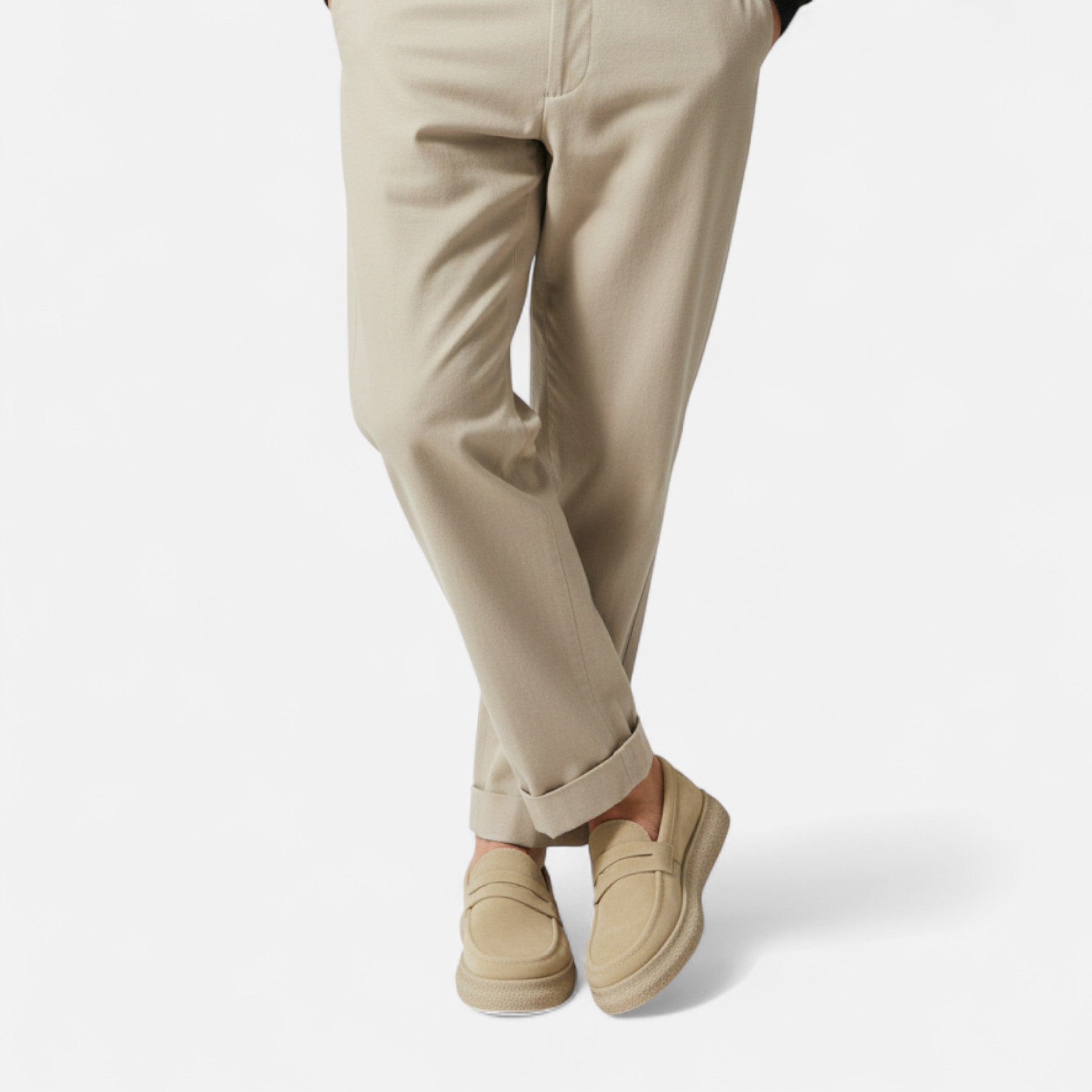 Man Model wearing Orbiana loafers close up