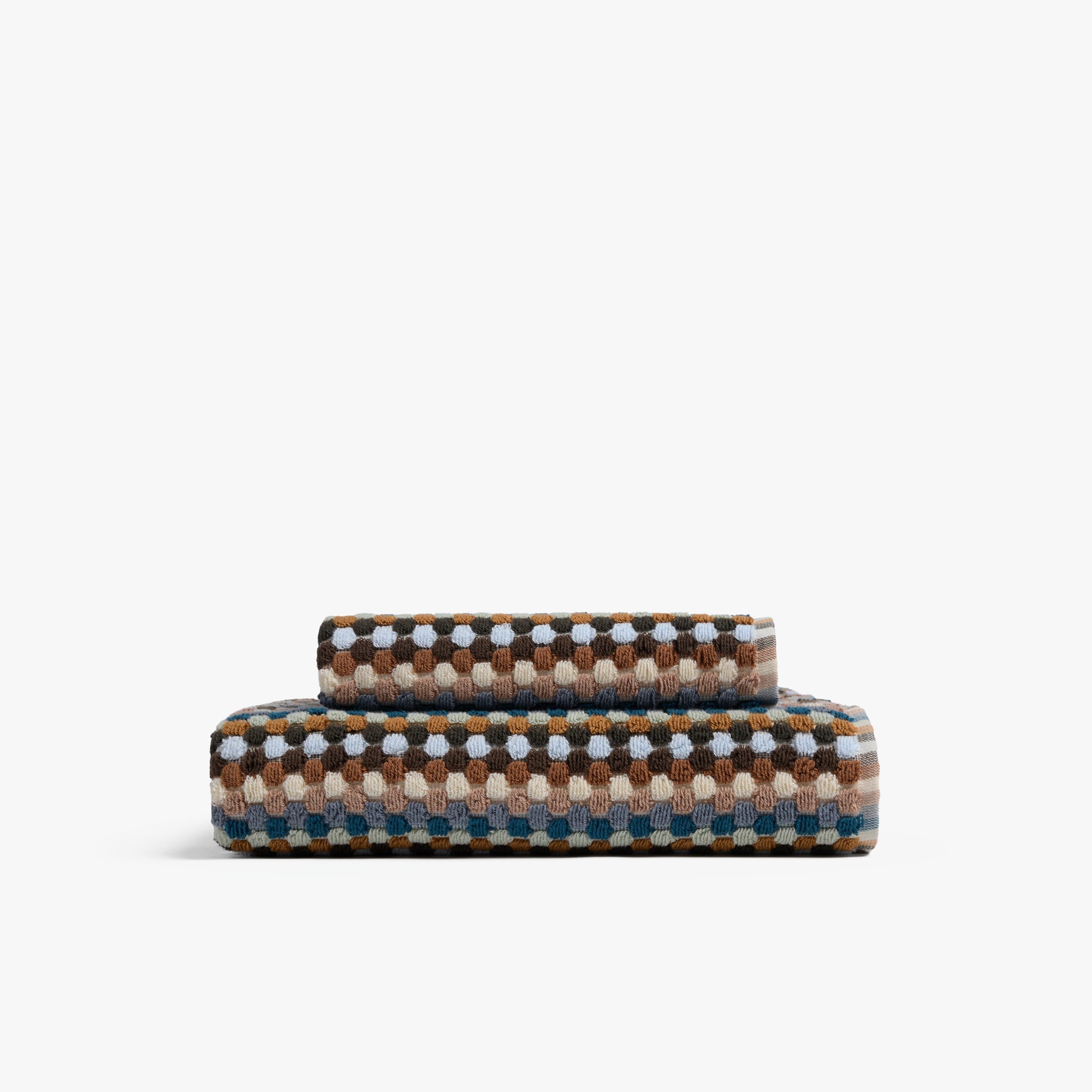 Prosoape din bumbac organic cu model mozaic – model jacquard multicolor pentru un decor elegant al băii – moi și rezistente, design retro 1